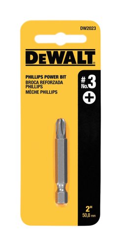 DeWalt Phillips #3 X 2 in. L Power Bit Heat-Treated Steel 1 pc