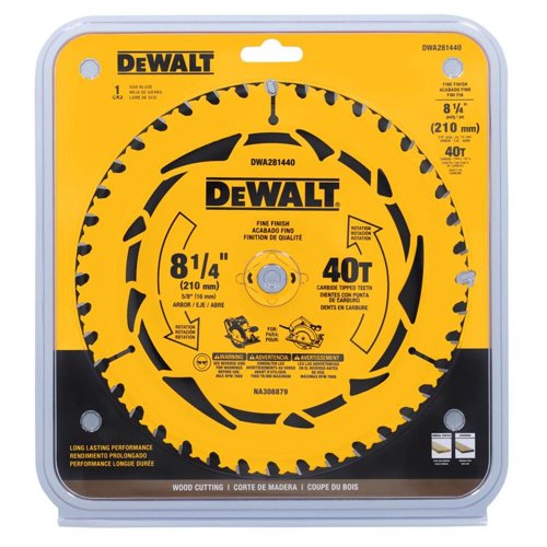 DeWalt 8-1/4 in. D X 5/8 in. Tungsten Carbide Tipped Circular Saw Blade 40 teeth 1 pk