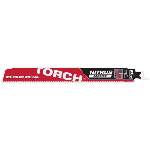 Milwaukee Torch 9 in. Nitrus Carbide Reciprocating Saw Blade 10 TPI 1 pk