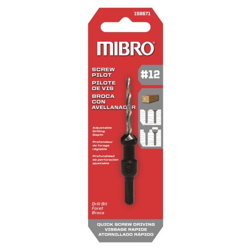 Richelieu Mibro #12 Steel Screw Pilot Drill Bit Straight Shank 1 pk