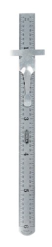 General 6 in. L X 3-7/8 in. W Stainless Steel Precision Rule