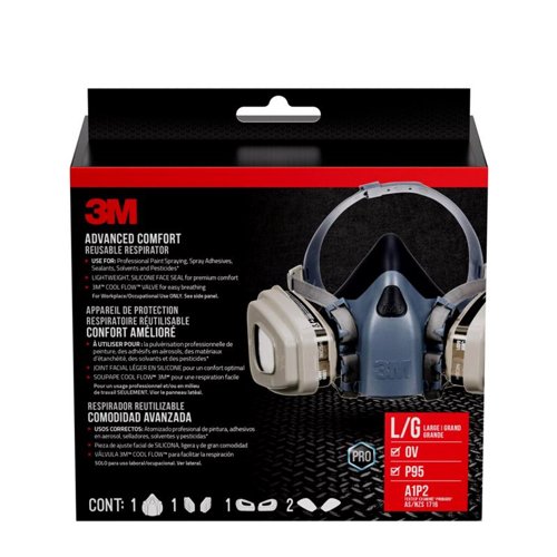3M P95 Half Face Respirator Valved Blue L 1 pc