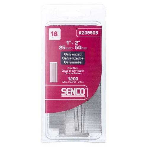 Senco 1 in. L X 18 Ga. Straight Strip Galvanized Brad Nails 1,200 pk
