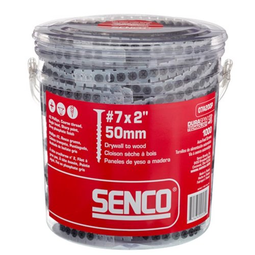 Senco DuraSpin No. 7 Sizes X 2 in. L Phillips Coarse Collated Drywall Screws 1000 pk