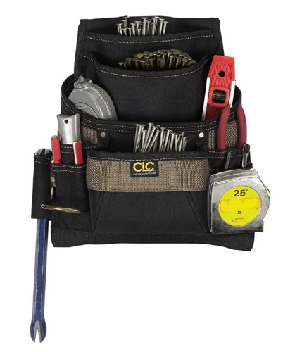 CLC 3.75 in. W X 14.25 in. H Polyester Tool Bag 11 pocket Black/Tan 1 pc