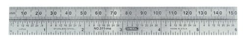 General 6 in. L X 3/4 in. W Stainless Steel Precision Pocket Rule Metric