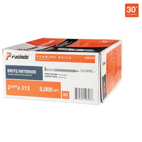 Paslode RounDrive 2-3/8 in. L Angled Strip Brite Framing Nails 30 deg 1 pk