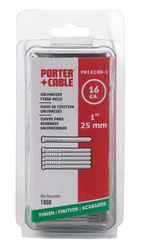 Porter Cable 1 in. L X 16 Ga. Straight Strip Galvanized Finish Nails 1,000 pk