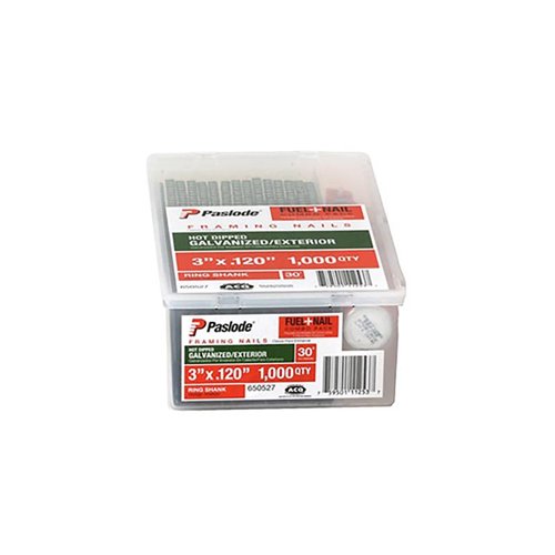 Paslode RounDrive 3 in. L Angled Strip Hot-Dip Galvanized Fuel and Nail Kit 30 deg 1000 pk