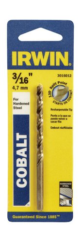 Irwin 3/16 in. X 3-1/2 in. L Cobalt Alloy Steel Drill Bit Straight Shank 1 pc