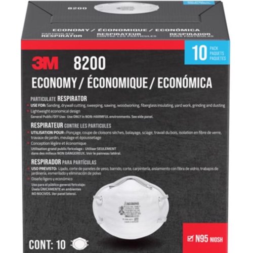 3M N95 Sanding and Fiberglass Respirator White 10 pc