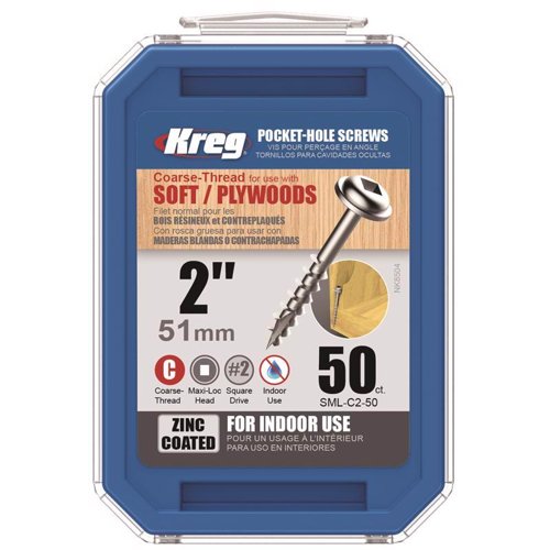 Kreg No. 8 X 2 in. L Square Zinc-Plated Coarse Pocket-Hole Screw 50 pk