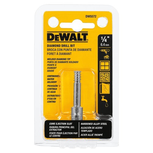 DeWalt 1/4 in. X 2-1/4 in. L Diamond Tipped Tile Drill Bit Straight Shank 1 pc