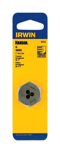 Irwin Hanson High Carbon Steel SAE Hexagon Die 4-36NS 1 pc
