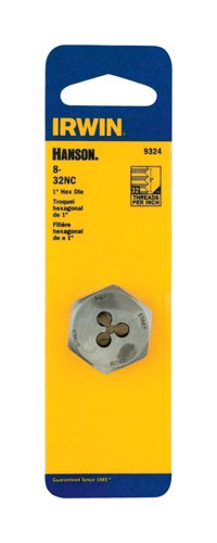 Irwin Hanson High Carbon Steel SAE Hexagon Die 8-32 1 pc