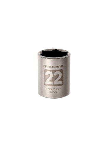 Craftsman 22 mm X 1/2 in. drive Metric 6 Point Standard Socket 1 pc