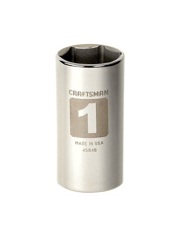 Craftsman 1 in. X 3/8 in. drive SAE 6 Point Deep Socket 1 pc