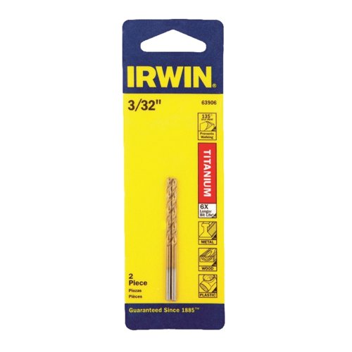 Irwin 3/32 in. X 2-1/4 in. L High Speed Steel Drill Bit Straight Shank 1 pk