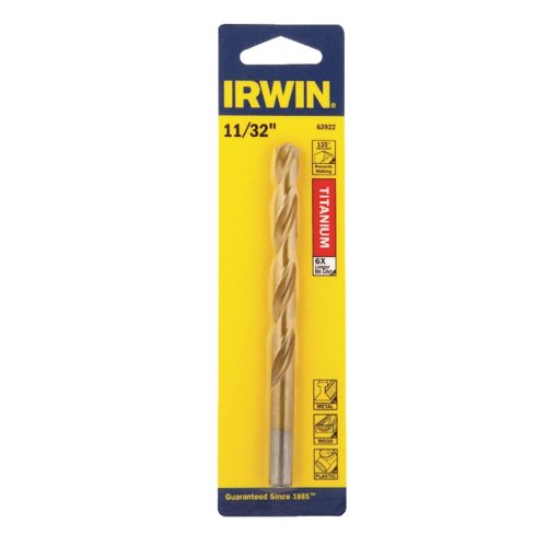 Irwin 11/32 in. X 4-3/4 in. L High Speed Steel Drill Bit Straight Shank 1 pc