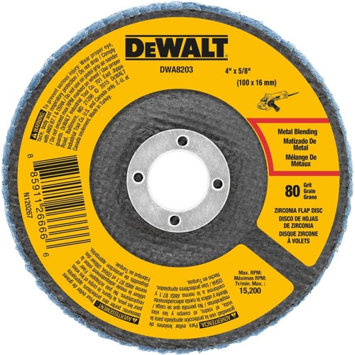 DeWalt 4 in. D X 5/8 in. Zirconia Type 29 Flap Disc 80 Grit 1 pc