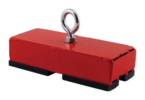 Magnet Source 5 in. L X 2 in. W Red Retrieving Magnet 150 lb. pull 1 pc