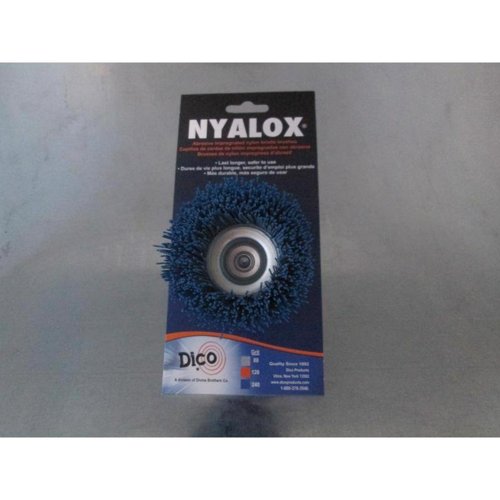 Dico Nyalox 2.5 in. D X 1/4 in. X 1/4 in. D Crimped Nylon Mandrel Mounted Cup Brush 4500 rpm 1 pc