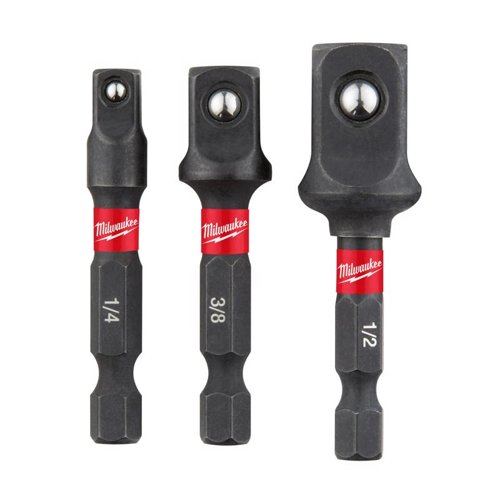 Milwaukee Shockwave Square 2 in. L Screwdriver Socket Adapter Steel 3 pc