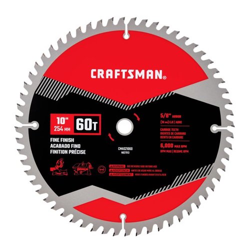 Craftsman 10 in. D X 5/8 in. Carbide Circular Saw Blade 60 teeth 1 pk