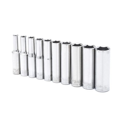Crescent 1/4 in. X 1/4 in. drive SAE 6 Point Deep Well Socket Set 10 pc