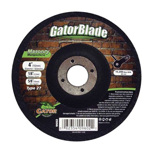 Gator 4 in. D X 5/8 in. Masonry Grinding Wheel