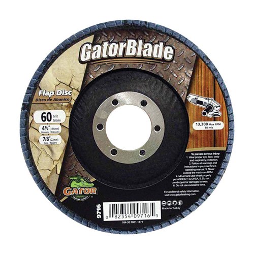 Gator 4-1/2 in. D X 7/8 in. Zirconia Aluminum Oxide Flap Disc 60 Grit 1 pk
