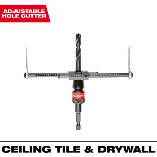 Milwaukee 2 to 7 in. Bi-Metal 1/4 in. L X 1/4 in. D Adjustable Hole Cutter
