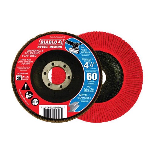 Diablo Steel Demon 4-1/2 in. D X 7/8 in. Zirconia Flap Disc 60 Grit 1 pk