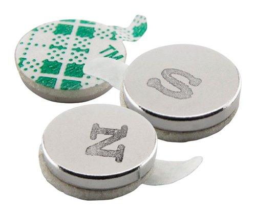 Magnet Source 0.375 in. L X 0.375 in. W Silver Disc Magnets with Adhesive 1.68 lb. pull 12 pc