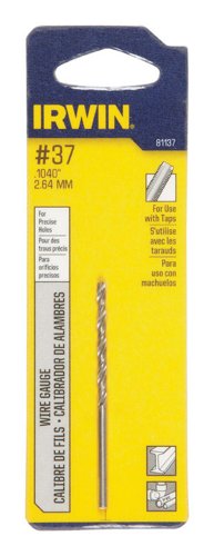 Irwin #37 X 2-1/2 in. L High Speed Steel Jobber Length Wire Gauge Bit Straight Shank 1 pk