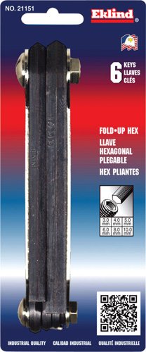 Eklind 3-10 mm Metric Fold-Up Hex Key Set 6 pc