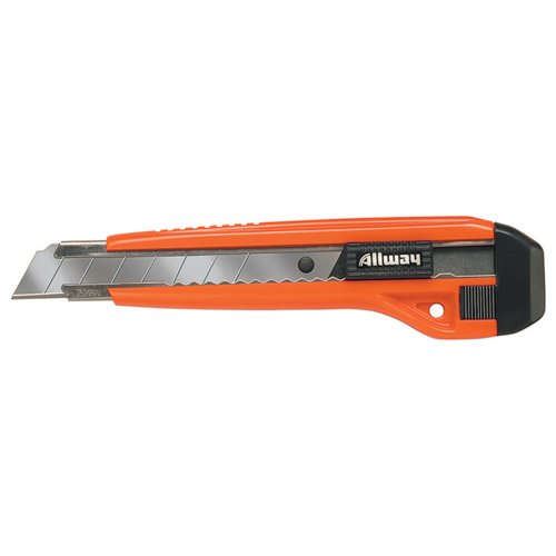 Allway Deluxe 6-3/8 in. Snap-Off Utility Knife Orange 1 pk