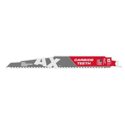 Milwaukee AX 9 in. Carbide Demolition Reciprocating Saw Blade 5 TPI 1 pk