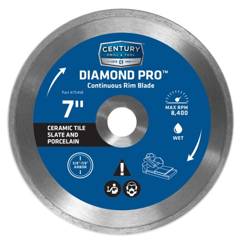 Century Drill & Tool Diamond Pro 7 in. D X 7/8 in. Steel Continuous Rim Diamond Saw Blade 1 pc