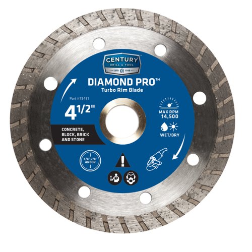 Century Drill & Tool 4-1/2 in. D Diamond Turbo Diamond Saw Blade