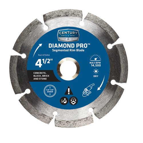 Century Drill & Tool 4-1/2 in. D X 5/8 and 7/8 in. Diamond Segmented Rim Blade 1 pk