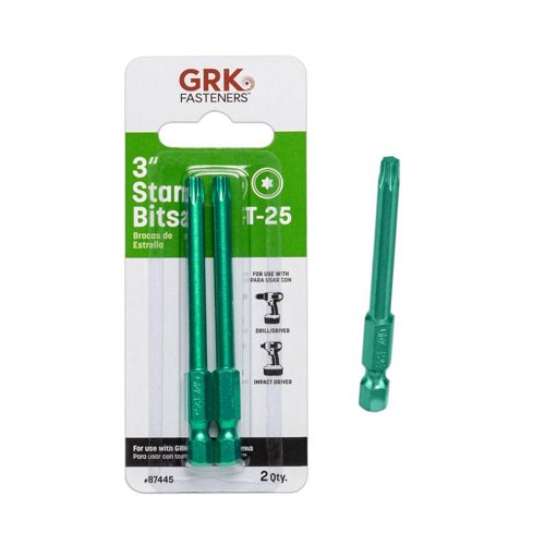 GRK Fasteners Star T25 X 3 in. L Power Bit Steel 2 pc