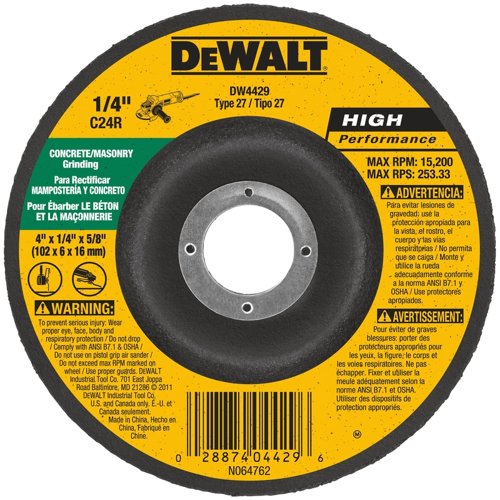 DeWalt High Performance 4 in. D X 5/8 in. Masonry Grinding Wheel