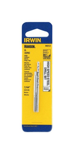 Irwin Hanson High Carbon Steel HCS Tap and HSS Drill Bit Set 6 - 32 2 pc