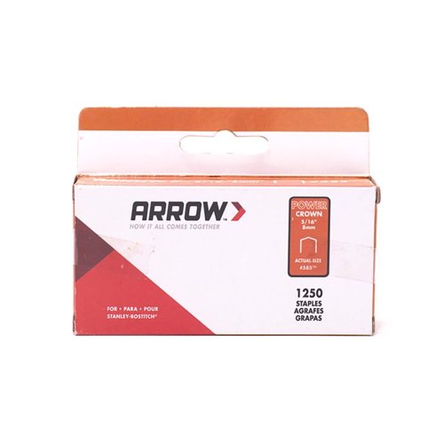 Arrow #585 3/8 in. W X 5/16 in. L 18 Ga. Power Crown Standard Staples 1250 pk