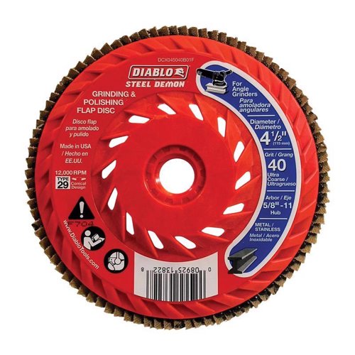 Diablo Steel Demon 4-1/2 in. D X 5/8 in. Zirconia Speed Hub Thread Arbor Flap Disc 40 Grit 1 pk