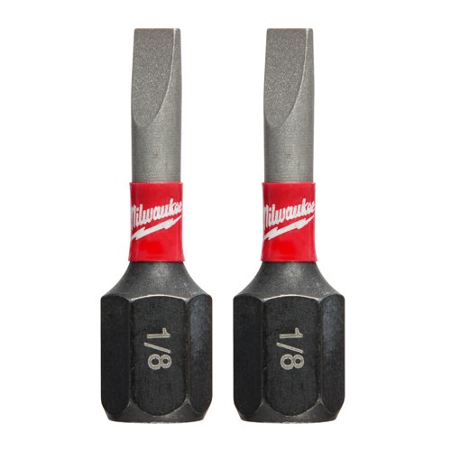 Milwaukee Shockwave Slotted 1/8 in. X 1 in. L Insert Bit Steel 2 pc