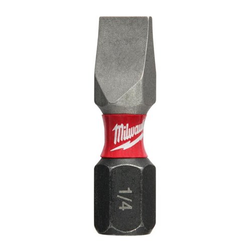 Milwaukee Shockwave Slotted 1/4 in. X 1 in. L Insert Bit Steel 2 pc