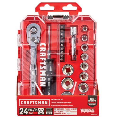 Craftsman 3/8 in. drive SAE 6 Point Nano Mechanic's Tool Set 24 pc