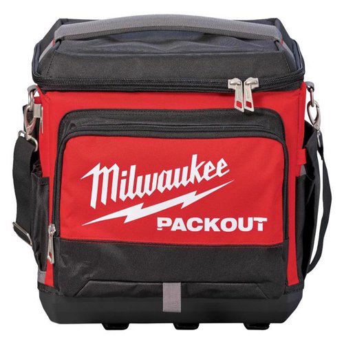 Milwaukee PACKOUT Ballistic Nylon Jobsite Cooler Utility Bag 6 pocket Black/Red 1 pc